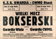 [Afisz. Inc.:] Wielki Mecz Bokserski