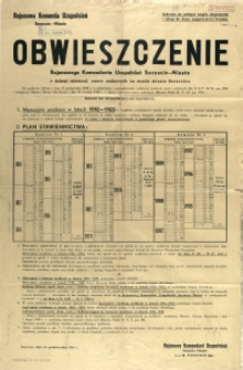 [Afisz] Obwieszczenie Rejonowego Komendanta Uzupełnień Szczecin-Miasto