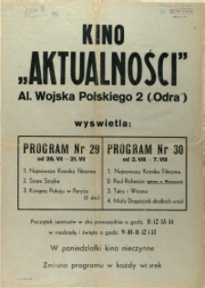 [Afisz] Kino "Aktualności" [...] wyświetla