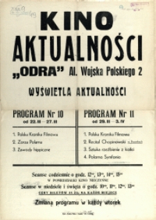 [Afisz] Kino "Aktualności" [...] wyświetla aktualności