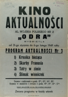 [Afisz] Kino "Aktualności" [...] wyświetla