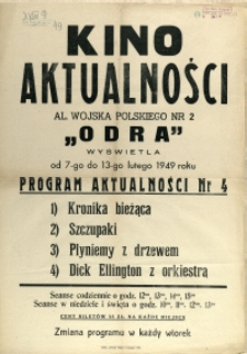[Afisz] Kino "Aktualności" [...] wyświetla