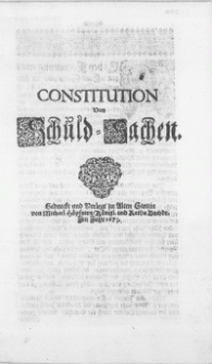 Constitution Von Schuld-Sachen