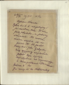 Listy Stanisława Ignacego Witkiewicza do żony Jadwigi z Unrugów Witkiewiczowej. List z 28.07.1930.