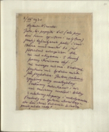 Listy Stanisława Ignacego Witkiewicza do żony Jadwigi z Unrugów Witkiewiczowej. List z 02.08.1930.