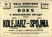 [Afisz] Boks o mistrzostwo okręgu