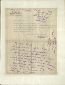 Listy Stanisława Ignacego Witkiewicza do żony Jadwigi z Unrugów Witkiewiczowej. List z 09.05.1931.