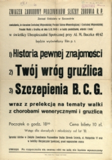 [Afisz] Związek Zawodowy Pracowników Służby Zdrowia R.P. Zarząd Oddziału w Szczecinie zawiadamia [...]