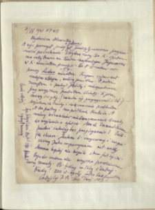 Listy Stanisława Ignacego Witkiewicza do żony Jadwigi z Unrugów Witkiewiczowej. List z 08.07.1931. List pisany na odwrocie listu Stanisława Zawadzkiego.