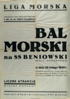 [Afisz] Bal Morski na S/S Beniowski