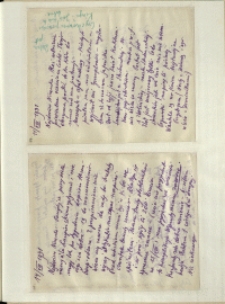 Listy Stanisława Ignacego Witkiewicza do żony Jadwigi z Unrugów Witkiewiczowej. List z 11.08.1931. List z 14.08.1931.
