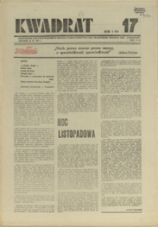 Kwadrat : dwutygodnik społeczno-zawodowy Krajowej Komisji Koordynacyjnej Pracowników Poligrafii NSZZ "Solidarność". 1981 nr 17