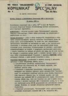 Komunikat Specjalny. 1981 nr 1