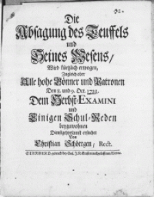 Die Absagung des Teuffels und Seines Wesens