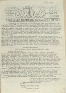 Ogniwo : pismo NSZZ "Solidarność" Budowlanych Region Pomorza Zachodniego. 1988 nr 19