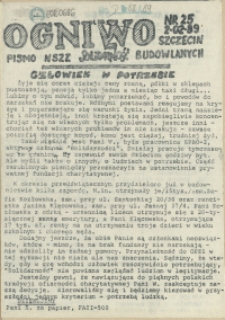 Ogniwo : pismo NSZZ "Solidarność" Budowlanych Region Pomorza Zachodniego. 1989 nr 25