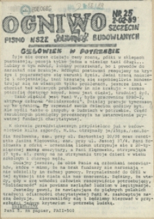 Ogniwo : pismo NSZZ "Solidarność" Budowlanych Region Pomorza Zachodniego. 1989 nr 25