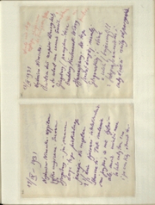 Listy Stanisława Ignacego Witkiewicza do żony Jadwigi z Unrugów Witkiewiczowej. List z 13.09.1931. List z 14.09.1931.