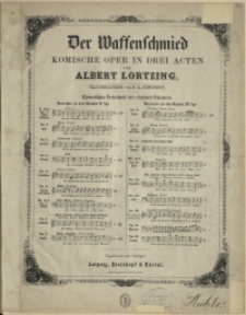 Der Waffenschmied : komische Oper in drei Acten No 13, Lied