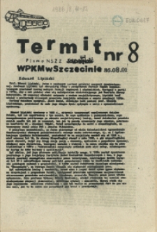 Termit : pismo NSZZ "Solidarność" WPKM w Szczecinie. 1986 nr 8