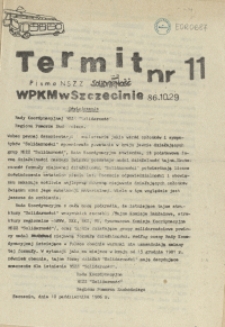 Termit : pismo NSZZ "Solidarność" WPKM w Szczecinie. 1986 nr 11