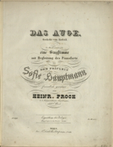 Das Auge : Gedicht von Kobell : 134tes Werk