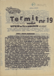 Termit : pismo NSZZ "Solidarność" WPKM w Szczecinie. 1987 nr 19