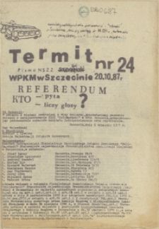 Termit : pismo NSZZ "Solidarność" WPKM w Szczecinie. 1987 nr 24