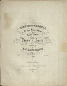 Lieder und Gesänge : für eine Mezzo-Sopran oder Bariton-Stimme mit Begleitung des Piano-Forte H. 1