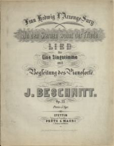 In den Sternen wohnt der Friede : Lied für eine Singstimme mit Begleitung des Pianoforte : Op. 33
