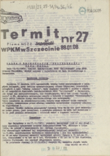Termit : pismo NSZZ "Solidarność" WPKM w Szczecinie. 1988 nr 27