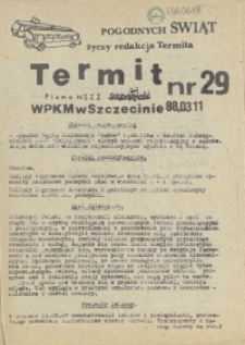 Termit : pismo NSZZ "Solidarność" WPKM w Szczecinie. 1988 nr 29