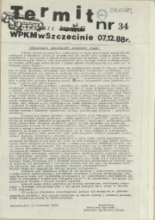 Termit : pismo NSZZ "Solidarność" WPKM w Szczecinie. 1988 nr 34