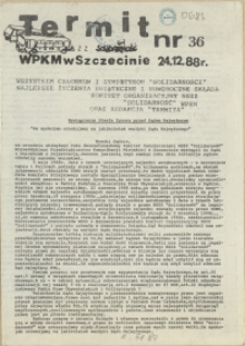 Termit : pismo NSZZ "Solidarność" WPKM w Szczecinie. 1988 nr 36