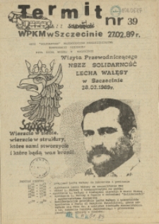 Termit : pismo NSZZ "Solidarność" WPKM w Szczecinie. 1989 nr 39