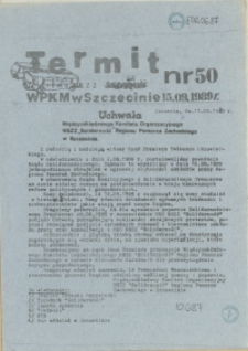 Termit : pismo NSZZ "Solidarność" WPKM w Szczecinie. 1989 nr 50
