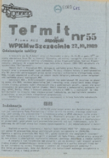 Termit : pismo NSZZ "Solidarność" WPKM w Szczecinie. 1989 nr 55