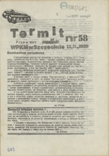 Termit : pismo NSZZ "Solidarność" WPKM w Szczecinie. 1989 nr 58