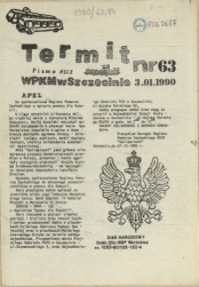 Termit : pismo NSZZ "Solidarność" WPKM w Szczecinie. 1990 nr 63