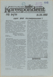 Korespondent : biuletyn MKO NSZZ "Solidarność" Szczecin. 1989 nr 24