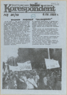 Korespondent : biuletyn MKO NSZZ "Solidarność" Szczecin. 1989 nr 26