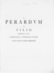 Ad Perardum de filio mortuo [...]