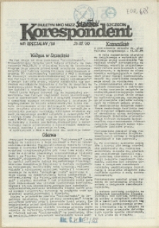 Korespondent : biuletyn MKO NSZZ "Solidarność" Szczecin. 1989 nr 38 spec.