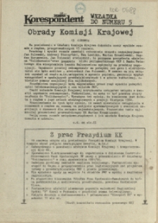 Korespondent : biuletyn MKO NSZZ "Solidarność" Szczecin. 1991 dod. do nr 5