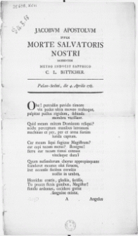 Jacobum Apostolum Super Morte Salvatoris Nostri Moerentem