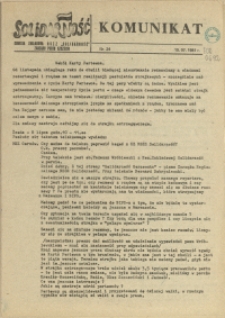 Komunikat : "Solidarność". 1981 nr 24