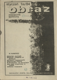Obraz : miesięcznik społeczny. 1984 nr 1