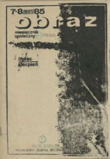 Obraz : miesięcznik społeczny. 1985 nr 7-8