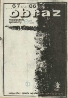 Obraz : miesięcznik społeczny. 1986 nr 6-7