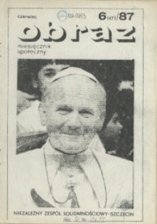 Obraz : miesięcznik społeczny. 1987 nr 6